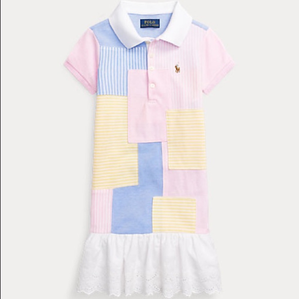 Ralph Lauren Polo Patchwork Girls Ruffle Dress
